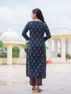 Navyblue Colour Rayon Printed Kurti With Pant Dupatta Aaradhna 2064